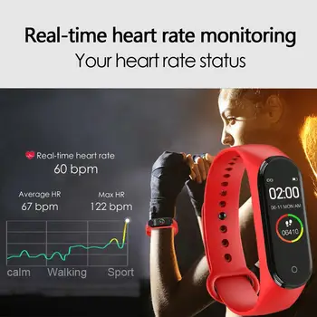 Nuevo M4 Reloj Inteligente de la Frecuencia Cardíaca Monitorización de la Presión Arterial de Niños y Niñas de la Salud de la Pulsera Impermeable de las Mujeres de los Hombres de Fitness Tracker