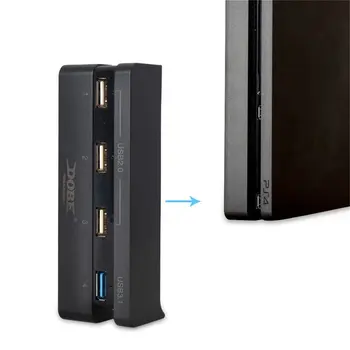Super Alta Velocidad de 4 en 1 Hub USB Adecuado para la Sony Playstation 4 PS4 Slim Slim de la Consola Negra Controlador Accesorio USB 2.0