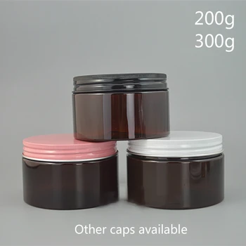 Envío gratis 300 g 200 g Brown Jarra de Plástico Vacía Cuidado de la Piel Crema Loción para el Cuerpo de la caja de Dulces de Té de Especias Embalaje de la Botella