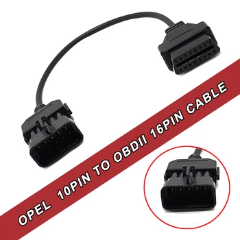 Opel Cable Adaptador de Conector de 10 Pines OBD para OBD2 Mujer OP-COM TECH 2 Escáner TECH