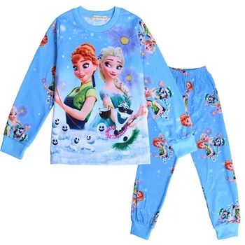 Disney Congelado Niños ropa de dormir de las Niñas Pijamas de Bebé Niños Conjunto de Ropa de Niños Pijamas de Niñas Elsa Anna Princesa de Pijamas traje de Regalo