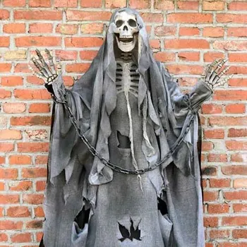 Halloween Fantasma Colgante De Calavera Esqueleto Fantasma De Terror Props Parte De La Casa Encantada Decoración De La Barra De Escapar Del Horror De La Que Cuelga Grim Reaper