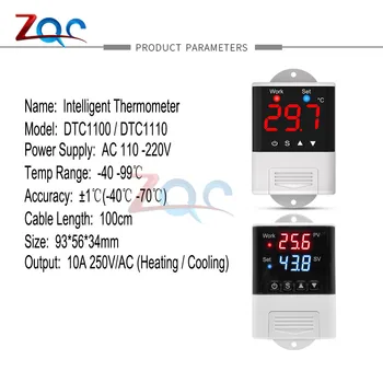 Termómetro de CA 110V 220V LED Controlador de Temperatura Digital Termostato Refrigeración Calefacción Temp Regulador de la Incubadora de Refrigerador