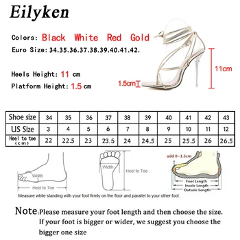 Eilyken Zapatos De Mujer Sexy Elegante Tobillo Strappy Parte De Los Zapatos De GoldenHigh Tacones De Zapatos De La Boda De Abrir Zapatos De Dedo Del Pie Zapatos