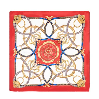 2020 Marca de Lujo de 90 cm Pañuelo de la Real Telas de Seda Bufandas Bufanda Impresa de la MUJER de gasa hiyab infinito poncho manta