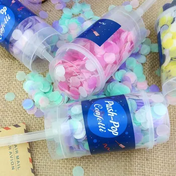 10pcs/set Push Pop Confeti Poppers para la Boda Feliz Cumpleaños Niño Azul Rosa de Papel de Sirena de Confeti Parte de la Decoración