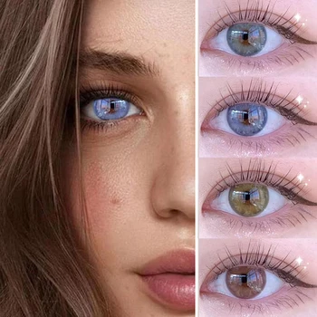 1par de piedras preciosas BLUEGRAY de Color Lentes de Contacto para los ojos de Color de los Ojos Lentes de Contacto de Color de la lente Hermosa Alumno