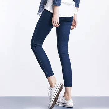 LEIJIJEANS 2020 de la Primavera Y el Verano Más el Tamaño de Mediados de Cintura Elástica Tramo longitud de Tobillo mom Jeans para Mujer Pantalones Skinny Jeans Capris