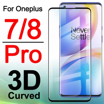 Oneplus8 pro de vidrio de protección para el oneplus 8 7 8pro 7pro protector de pantalla de uno más 1plus oneplus8pro templado de vidrio 3D curvo de la película