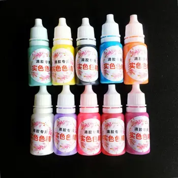 10 Colores de Resina UV Pigmento Sólido Kit No Tóxico de la Resina de Epoxy Líquido Colorante Colorante para la Fabricación de Joyas de Herramientas de Artesanía 10ml