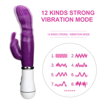 12 Velocidad Fuerte Conejos Vibrador Estimulador De Clítoris Doble G-Spot Massager Los Juguetes Sexuales Para Mujeres Mujeres Masturbador Sex Shop