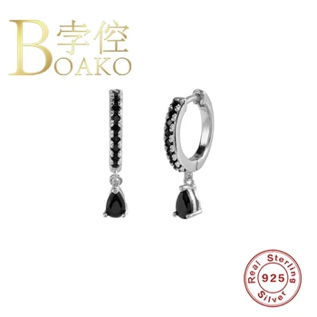 BOAKO de la Plata Esterlina 925 Aretes de Aros de Piercing de los Pendientes Para las Mujeres de Plata/del Oro de la Joyería de Moda de Circón Lurury Diamante
