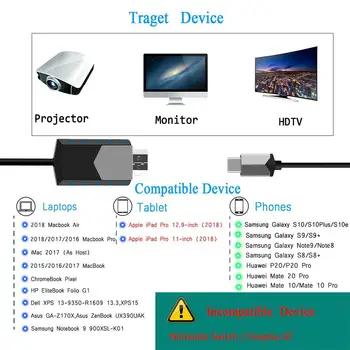 MHL USB Tipo C a HDMI 1080P HD TV Cable Adaptador Para Teléfonos Android De Samsung de Audio Cable de Vídeo Cable