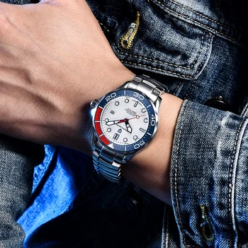 PAGANI DISEÑO 007 clásico de la serie nueva de los hombres relojes de lujo reloj mecánico automático reloj de los hombres de zafiro curvado espejo reloj de pulsera