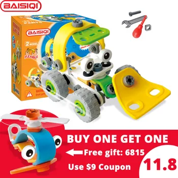 BAISIQI marca de nueva construcción y reproducción de atornillar de bloques de juguete para 5-6-7-8-9 años de edad, hijo de regalo por la Compra de 1 6830 Amarillo Bulldozer technic asamblea