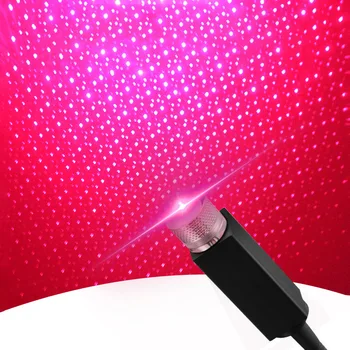 Universal Mini LED en el Techo del Coche Estrella de la Noche, las Luces del Proyector de la Luz Interior de Ambiente de la Galaxia de la Lámpara de la Decoración de la Luz del Enchufe USB