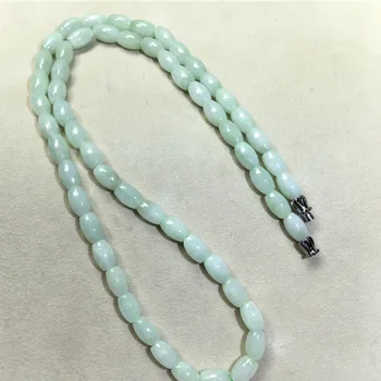 Natural de jade collar de perlas natural de jade arroz diseño de collar de perlas