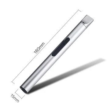 Eléctrico Doble Arco Encendedor USB Recargable a prueba de viento Llama Plasma, Mini USB arco de encendido de la pistola de cocina encendedor de barbacoa al aire libre