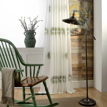 Moderno Color Sólido Pura Cortina de Voile para la Sala de estar de la Cocina de la Ventana del Dormitorio de Detección de Estilo Americano