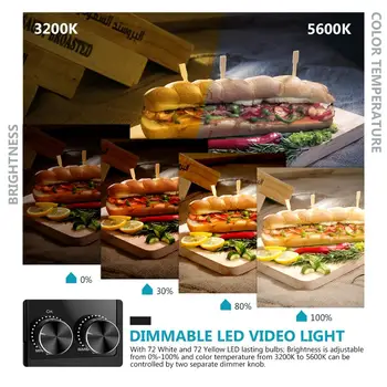Neewer Super Slim 2.4 G T120 en la Cámara de Luz de Vídeo LED Bi-color 3200-5600K Regulable con Pantalla LCD, Batería de Li-ion