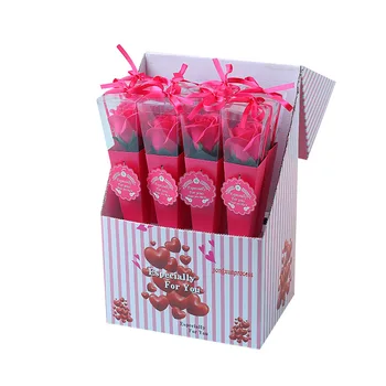 12 Pcs Jabón de Rosas Flores Creativo Romántico Favores de la Boda de Rose Jabones de Flores Para el Regalo de san Valentín Día de la Madre Regalos