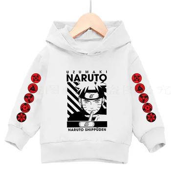 Naruto Anime Sasuke de dibujos animados Impreso de la Moda de Algodón, Sudaderas con capucha de los Niños harajuku Sudaderas Niños Niñas Pullover Sudadera con capucha Bebé Ropa