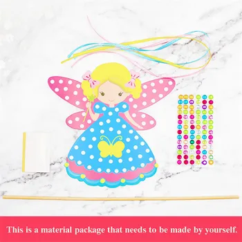 4Pcs/set 3D DIY Colorido de la Princesa de la Caña de Hadas de Diamante de la Varita Mágica de las Niñas Juguetes hechos a Mano Material de Paquete de Artesanía de Kindergarten de Juguete