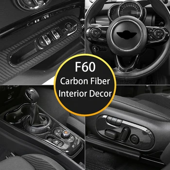 Interior del coche de la Consola central de Torre Cubierta de Shell de Fibra de Carbono Sticker Decal Para el Mini Cooper S JCW F60 Compatriota Accesorios