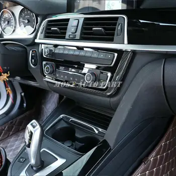 La Fibra de carbono en el Interior de la Consola central Marco del Botón de ajuste Para el BMW M3 M4 F80 F82 F83-2018 1pcs la Decoración del Coche del Coche de Recorte