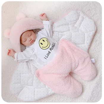 0-6 Meses De Otoño Bebé Saco De Dormir Sobre Para El Bebé Recién Nacido De Invierno Envolver Manta Envoltura Lindo Bolsas De Dormir Sólido Bebé Ropa De Cama