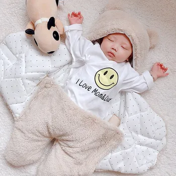 0-6 Meses De Otoño Bebé Saco De Dormir Sobre Para El Bebé Recién Nacido De Invierno Envolver Manta Envoltura Lindo Bolsas De Dormir Sólido Bebé Ropa De Cama