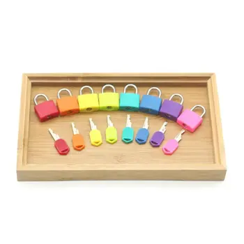 Colorido Montessori Cerraduras de Llaves Conjunto de los Niños de Aprendizaje Temprano de la Educación Sensorial Juguete U90B