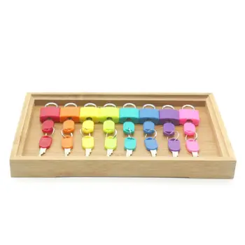 Colorido Montessori Cerraduras de Llaves Conjunto de los Niños de Aprendizaje Temprano de la Educación Sensorial Juguete U90B