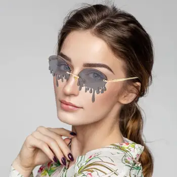 2020 sin Montura de Gafas de sol de las Mujeres de la Vendimia Única Forma Steampunk Gafas de sol Mujer Divertida Fiesta de Gafas Tonos UV400 Gafas de sol