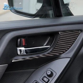 Velocidad del aire de 2 piezas de Fibra de Carbono interior de la manija de la puerta de la decoración para el Subaru Forester 2013 2016 XV coche-estilo