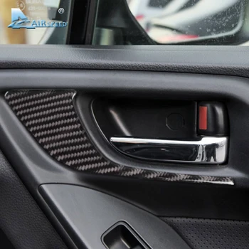 Velocidad del aire de 2 piezas de Fibra de Carbono interior de la manija de la puerta de la decoración para el Subaru Forester 2013 2016 XV coche-estilo