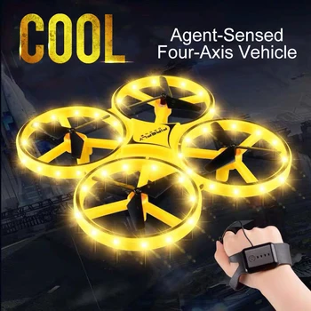 Mini Drone Volando bola Quadcopter Inducción de paquetes Drone Reloj Inteligente de Detección Remota Gesto OVNI Noctilucentes Interacción RC Juguetes