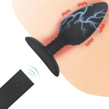 Choque eléctrico Plug Anal Para hombres Masajeador de Próstata Butt Plug Punto G Anal Expansión Vibrador Juguetes Sexuales para los Hombres Gay Juegos de Adultos