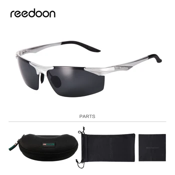 Reedoon Gafas de sol de los Hombres de Lentes Polarizados UV400 Marco de Metal Vintage Gafas de Sol de Marca de Diseñador Masculino Gafas Para la Conducción de la Pesca 2206