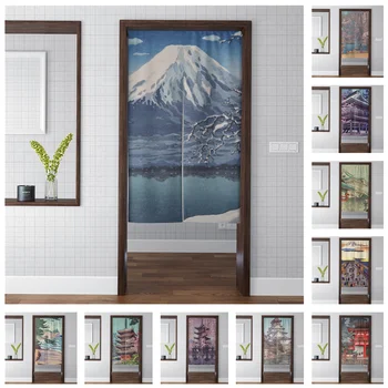 El Ukiyo-e de la Puerta de la Cortina Japonesa Noren Colorido Monte Fuji Flores de Comics, Anime Patrón de la Cocina de la Sala de Sombreado de la Entrada de la Galería