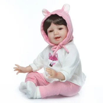 NPK envío gratis reborn baby doll con peluca de pelo suave vinilo real de silicona de tacto regalo para sus hijos en sus Cumpleaños