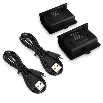 2pcs 2400mAh Batería de Repuesto + Cable USB Para el XBOX ONE Wireless Gamepad Joypad Recargable de la Batería de Respaldo Pack de kits