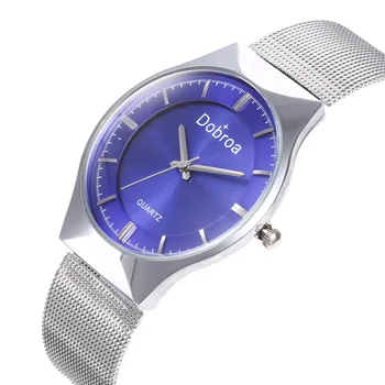 Reloj Hombre de los Hombres Relojes De 2019 Marca de Lujo de Plata Ultra-delgado relojes de Pulsera Reloj de los Hombres Reloj Delgado de Malla de Acero Reloj de Cuarzo