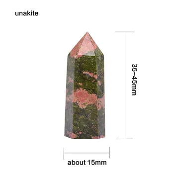 35-45mm Natural unakite Crystal Punto de Mineral Ornamento de la Curación de la Varita de la Casa de la Decoración de la Sala de Estudio de la Decoración de DIY Regalos