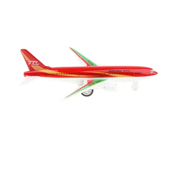 Aleación de fundición Tire hacia Atrás Avión de Juguete de Color Rojo Boeing 777 Avión Modelo para los Niños, los Adultos Coleccionables