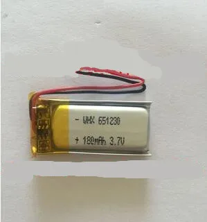 Envío libre 1pcs 3.7 v 651230 601230 180mAh de polímero de litio de la batería de li-po batería recargable