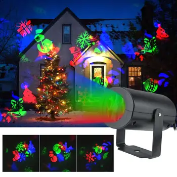 12 Patrones de Navidad LED Proyector de Luz de Año Nuevo Láser de Copo de nieve de Proyección de la Discoteca Luz de la Etapa Impermeable Hogar Decoración del Jardín
