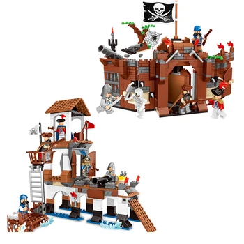 Piratas del caribe el Modelo de Base de bloques de Construcción de Asalto el Castillo Real de mini Escena de la Asamblea de los Juguetes de los Niños
