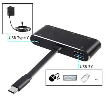 USB-C HUB 4K HDMI VGA USB 3.0 de Tipo C, PD Hub 3.5 Jack de Audio USB 3.1 Adaptador para MacBook Samsung S8 Dex Huawei P30 Proyector TV