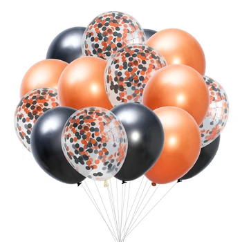 20pcs 12 pulgadas de Cromo naranja negro los globos confeti conjunto de fiesta de Halloween decoración de globos de helio de Halloween guirnalda de globos decorados